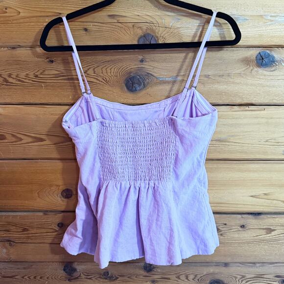 Abercrombie & Fitch Linen-Blend Peplum Top Size Medium - Picture 4 of 5